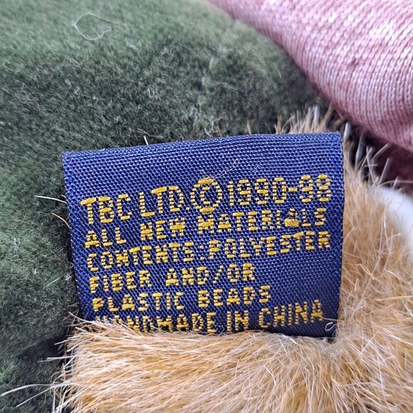 Boyds Bear The Archive Series 1990-1998 Vintage Red Velvet Coat Faux Fur w/Stand - Picture 12 of 14